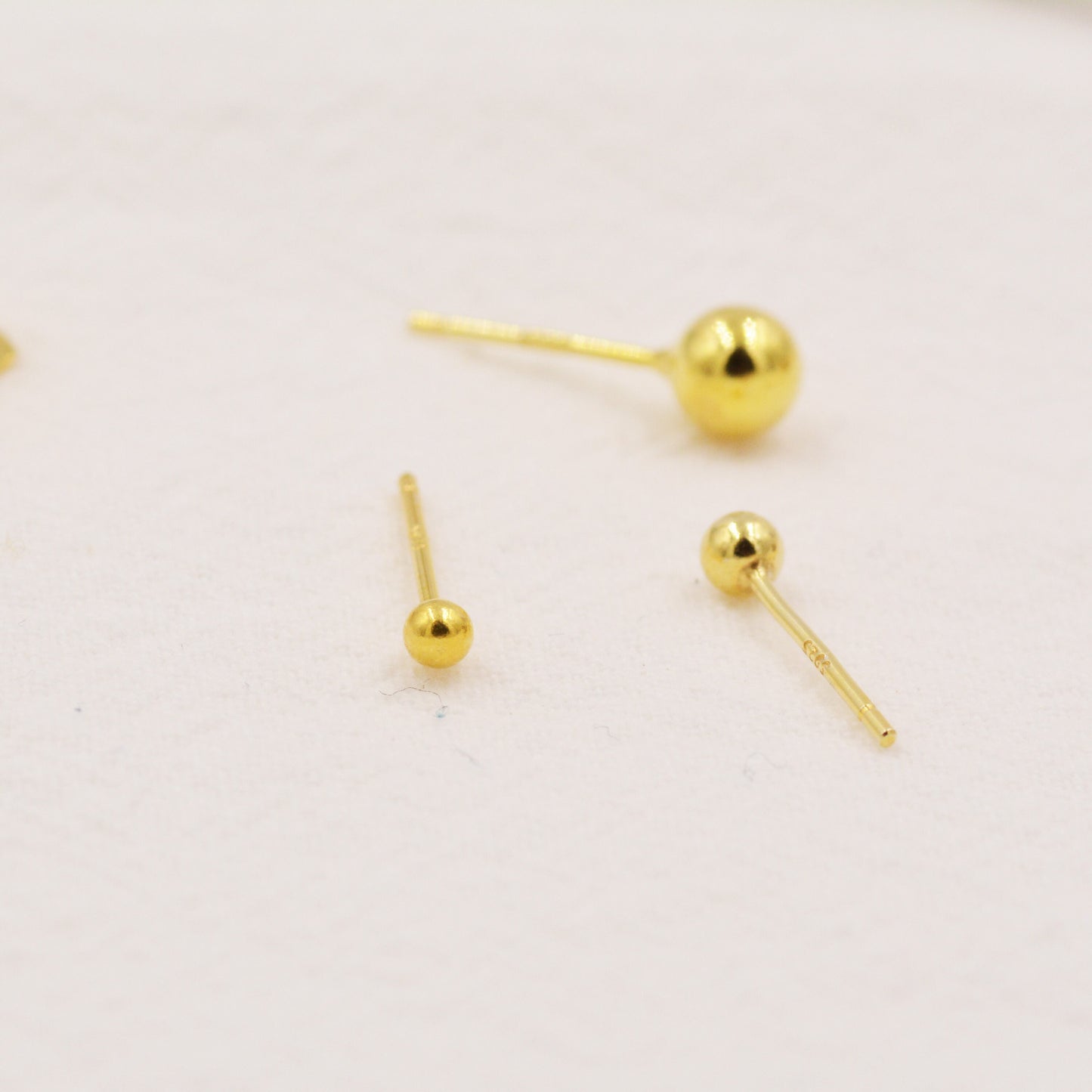 Minimalist Ball Stud Earrings in Sterling Silver, Gold Plated Sterling Silver, Simple Ball Stud, Tiny Ball Stud, 2mm 3mm 4mm 5mm