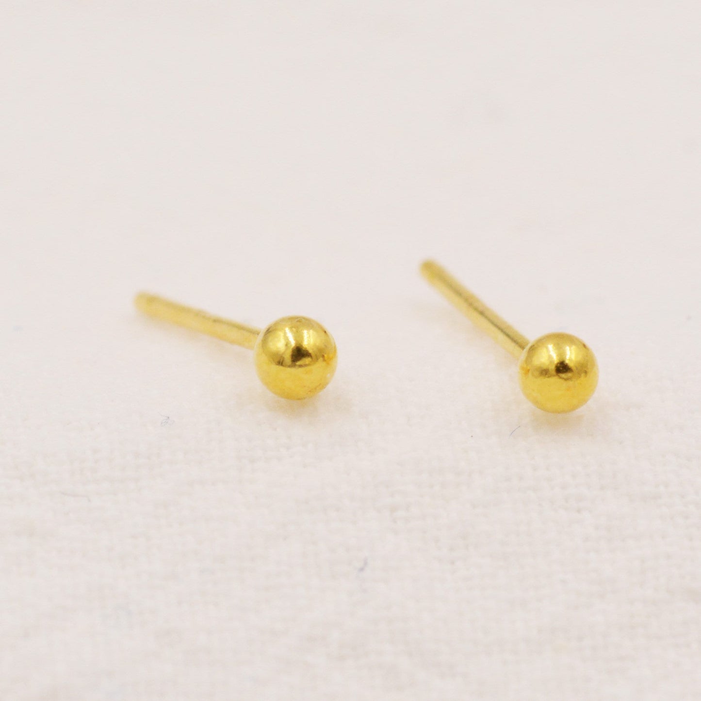 Minimalist Ball Stud Earrings in Sterling Silver, Gold Plated Sterling Silver, Simple Ball Stud, Tiny Ball Stud, 2mm 3mm 4mm 5mm