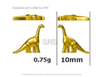 Small Dinosaur Stud Earrings in Sterling Silver, Silver Brachiosaurus Dino Earrings, Silver Dinosaur Earrings
