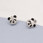 Cute Panda Earrings in Sterling Silver, Panda Bear Stud Earrings, Animal Earrings, Nature Lover