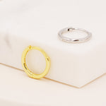 Skinny Huggie Hoops in Sterling Silver, 8mm and 10mm Hoops, Silver or Gold, Simple Hoop Earrings