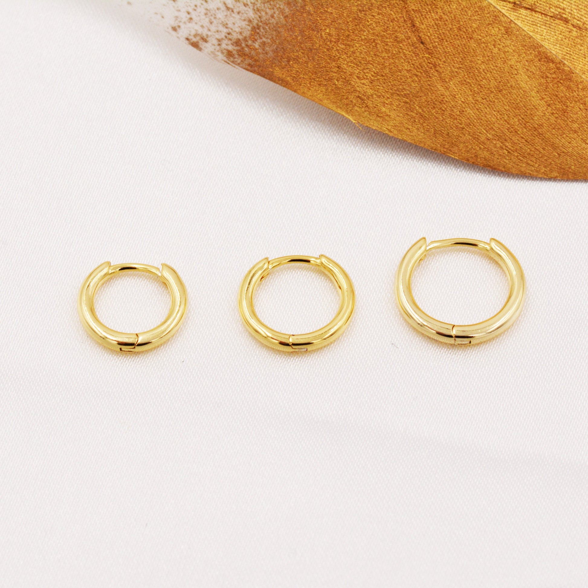 Minimalist Huggie Hoops in Sterling Silver, 7mm, 8mm and 9mm Skinny Hoops, Silver or Gold, Simple Hoop Earrings