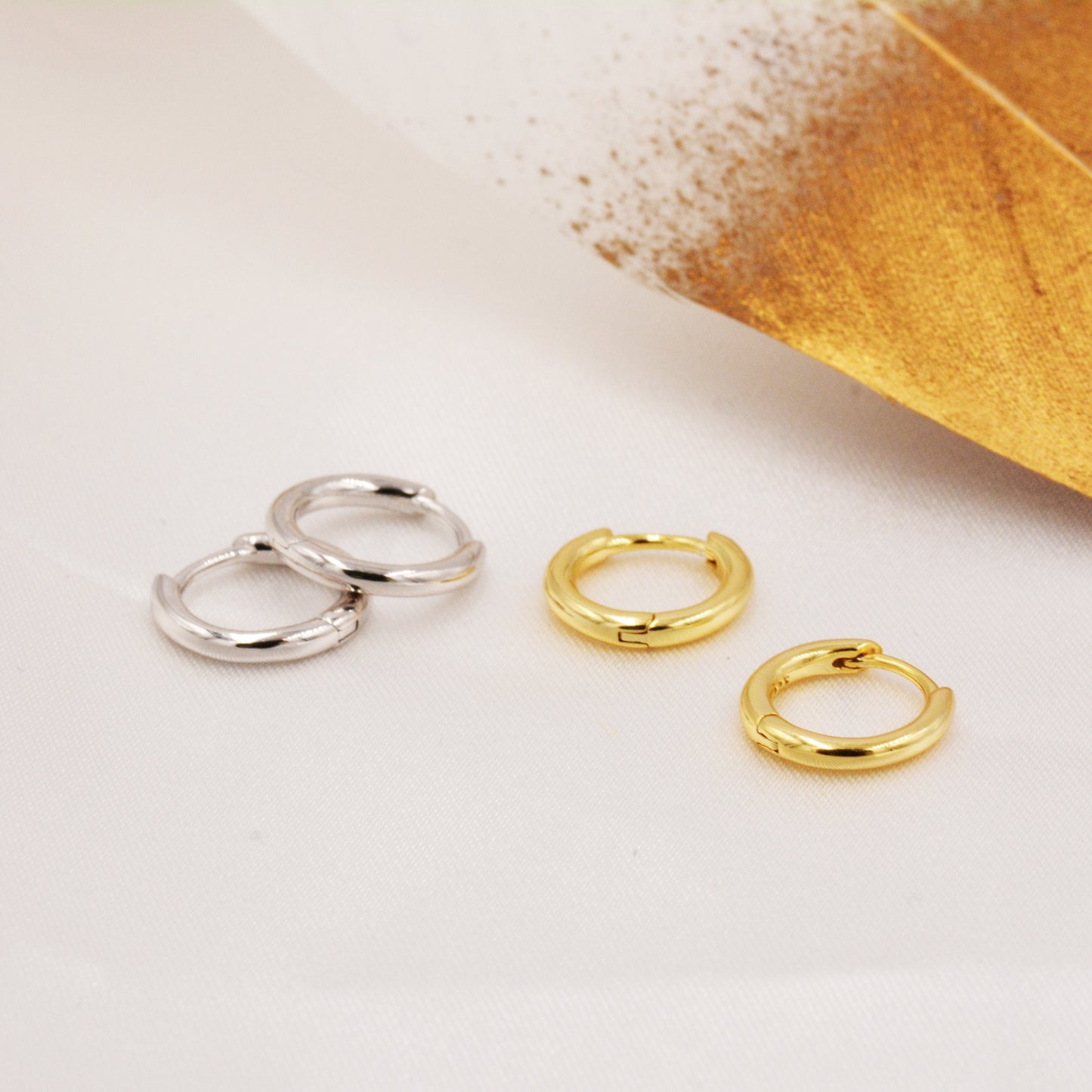 Minimalist Huggie Hoops in Sterling Silver, 7mm,  8mm and 9mm Skinny Hoops, Silver or Gold, Simple Hoop Earrings