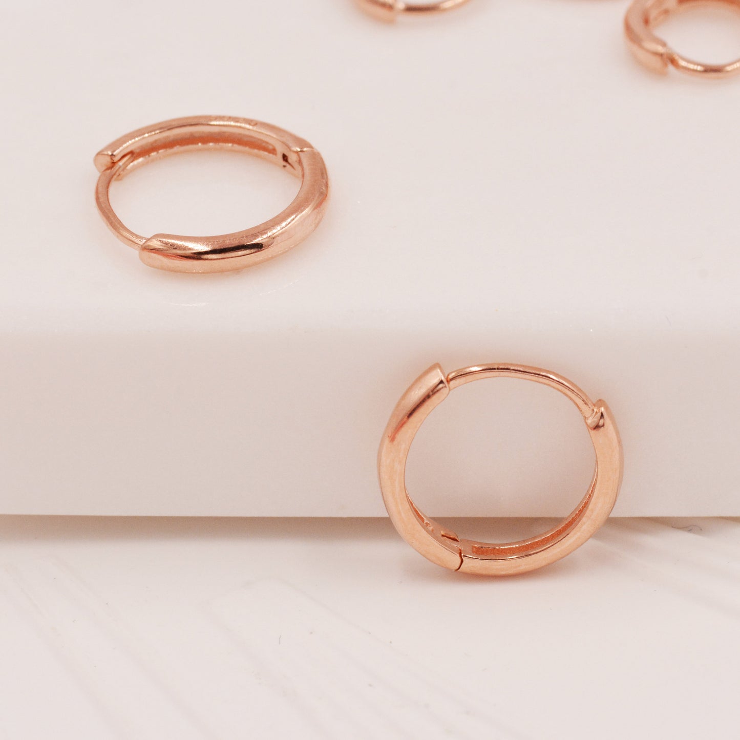 Minimalist Huggie Hoops in Sterling Silver, 6mm,  8mm and 10mm Skinny Hoops, Rose Gold or Gold, Simple Hoop Earrings