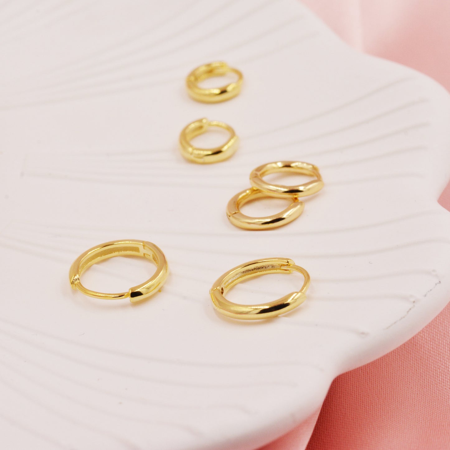 Minimalist Huggie Hoop Earrings in Sterling Silver, 6mm to 18mm Hoops, Various Sizes, Skinny Hoops, Silver or Gold, Simple Hoop Earrings