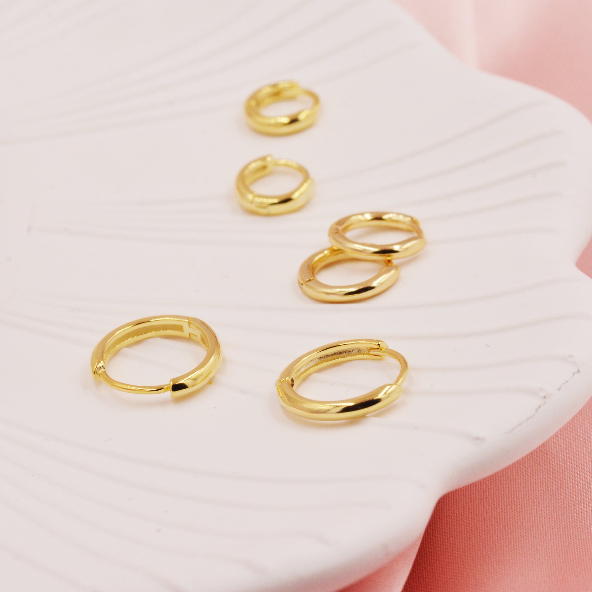 Minimalist Huggie Hoop Earrings in Sterling Silver, 6mm to 18mm Hoops, Various Sizes, Skinny Hoops, Silver or Gold, Simple Hoop Earrings