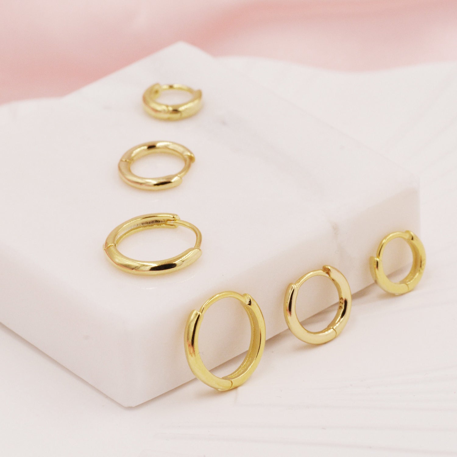 Minimalist Huggie Hoop Earrings in Sterling Silver, 6mm, 8mm, 9mm, 10mm, 12mm and 14mm Skinny Hoops, Rose Gold or Gold, Simple Hoop Earrings