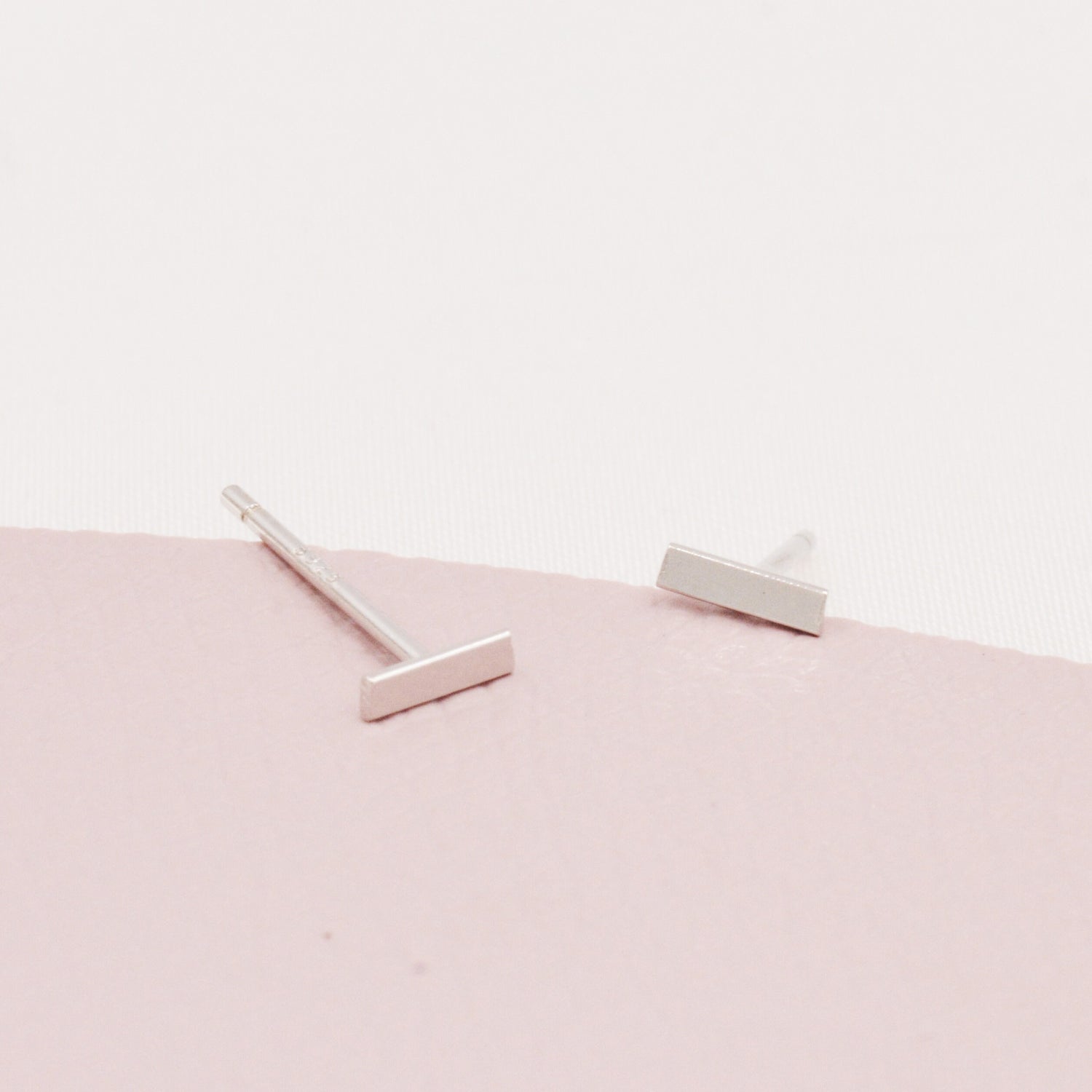 Tiny Little Bar Stud Earrings in Sterling Silver, Extra Small Bar Earrings, Skinny Bar Earrings, Stacking Earrings