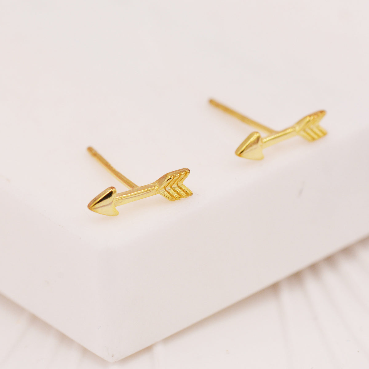 Sterling Silver Tiny Little Arrow Stud Earrings, Silver or Gold, Dainty, Cute, Quirky and Fun Jewellery
