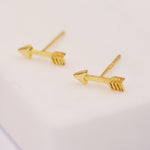 Sterling Silver Tiny Little Arrow Stud Earrings, Silver or Gold or Rose Gold, Dainty, Cute, Quirky and Fun Jewellery