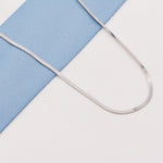 Flat Chain Necklace in Sterling Silver, Flat Chain Choker Necklace, Collar Necklace, Simple Plain Chain