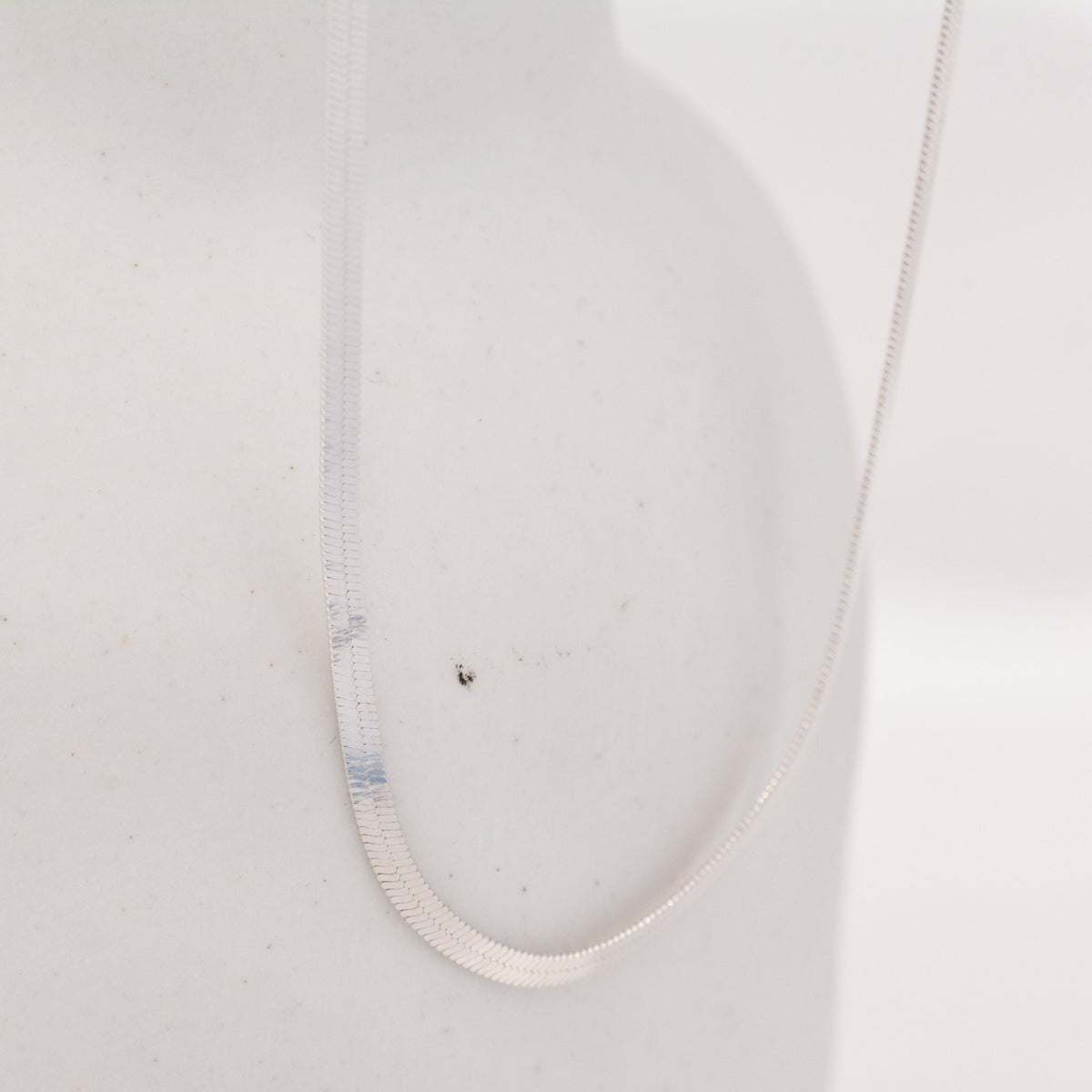 Flat Chain Necklace in Sterling Silver, Flat Chain Choker Necklace, Collar Necklace, Simple Plain Chain
