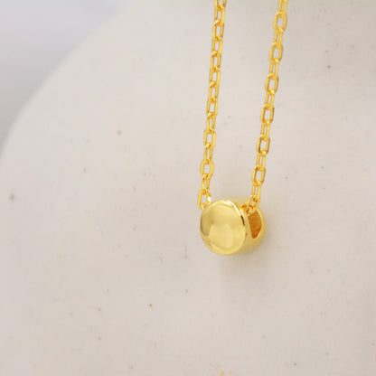 Tiny Dot Pendant Necklace in Sterling Silver, Extra Small Disk Necklace, Silver, Gold and Rose Gold