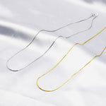 Minimalist Choker Chain in Sterling Silver, Silver or Gold, Plain Snake Chain Necklace, Skinny and Delicate Collar Necklace