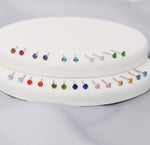 Tiny Birthstone CZ Stud Earrings