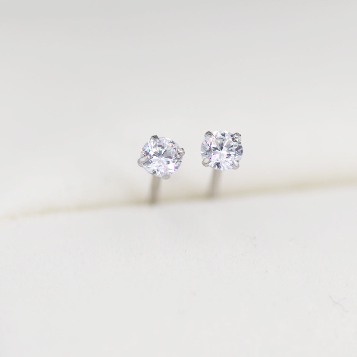 April Birthstone CZ Stud Earrings