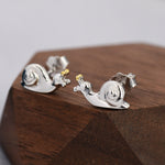 Snail Stud Earrings in Sterling Silver, Cute Snail Earrings, Silver Animal Earrings, Nature Inspired Jewellery