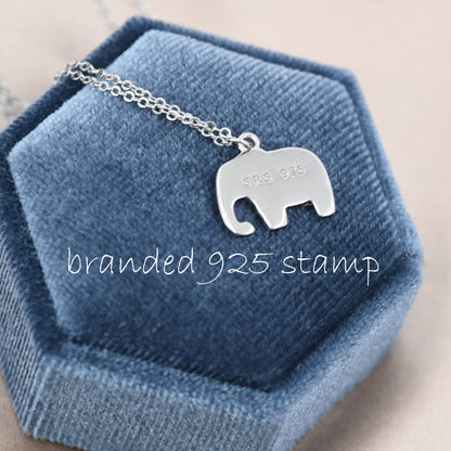 Sterling Silver Cute Elephant Necklace and Dangle Earrings in Sterling Silver, Silver Animal Earrings and Pendant, Nature Inspired Jewellery