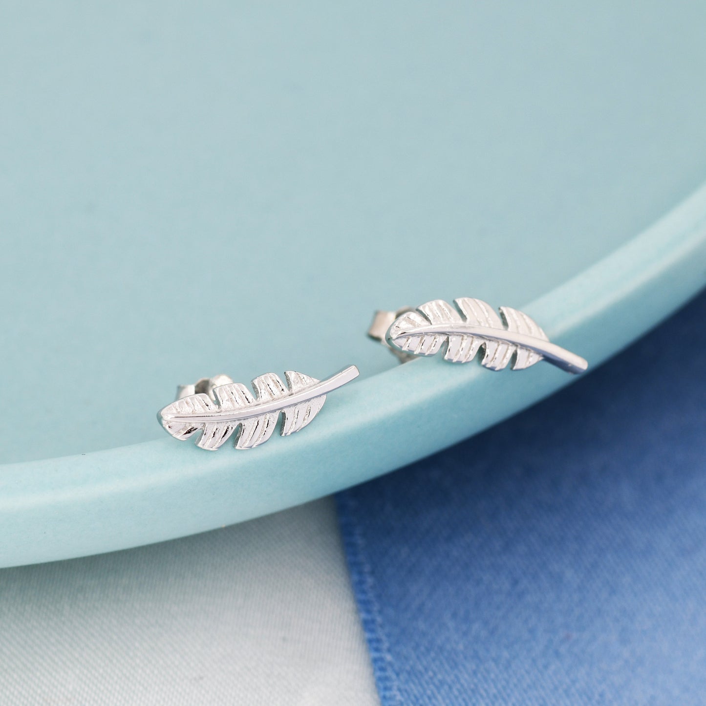 Sterling Silver Dainty Little Feather Stud Earrings - Silver or Gold, Cute, Fun, Whimsical and Pretty Jewellery