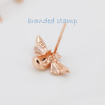 Bumble Bee Stud Earrings in Sterling Silver, Silver, Gold or Rose Gold, Two Tone Bee Earrings, Nature Inspired.