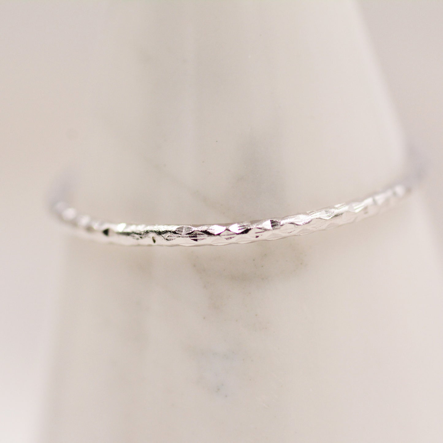 Extra Fine Hammered Ring in Sterling Silver, Extra Skinny Stacking Rings, US 5 6 7 Sized Delicate Rings