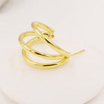 Chunky Triple Hoop Earrings in Sterling Silver, Silver or Gold Finish, Large Hoop Earrings, Chunky but Light Weight