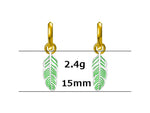 Sterling Silver Feather Hoop Earrings, Detachable Feather Dangle Hoop Earrings, Silver or Gold, Interchangeable Charms