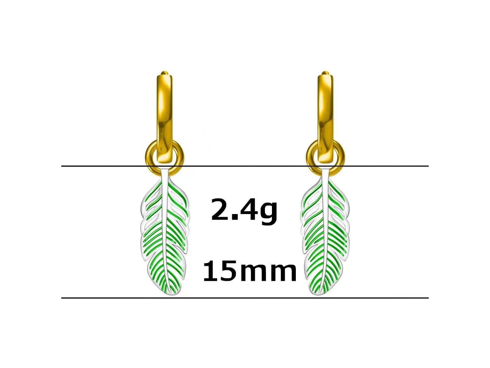 Sterling Silver Feather Hoop Earrings, Detachable Feather Dangle Hoop Earrings, Silver or Gold, Interchangeable Charms