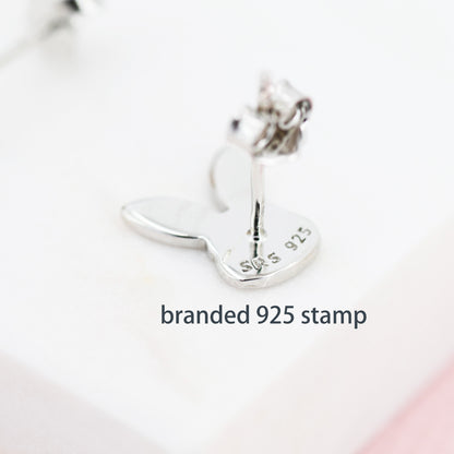 Cute Bunny Head Earrings in Sterling Silver, Silver and Rose Gold, Rabbit Stud Earrings, Rabbit Head Earrings, Animal Earrings