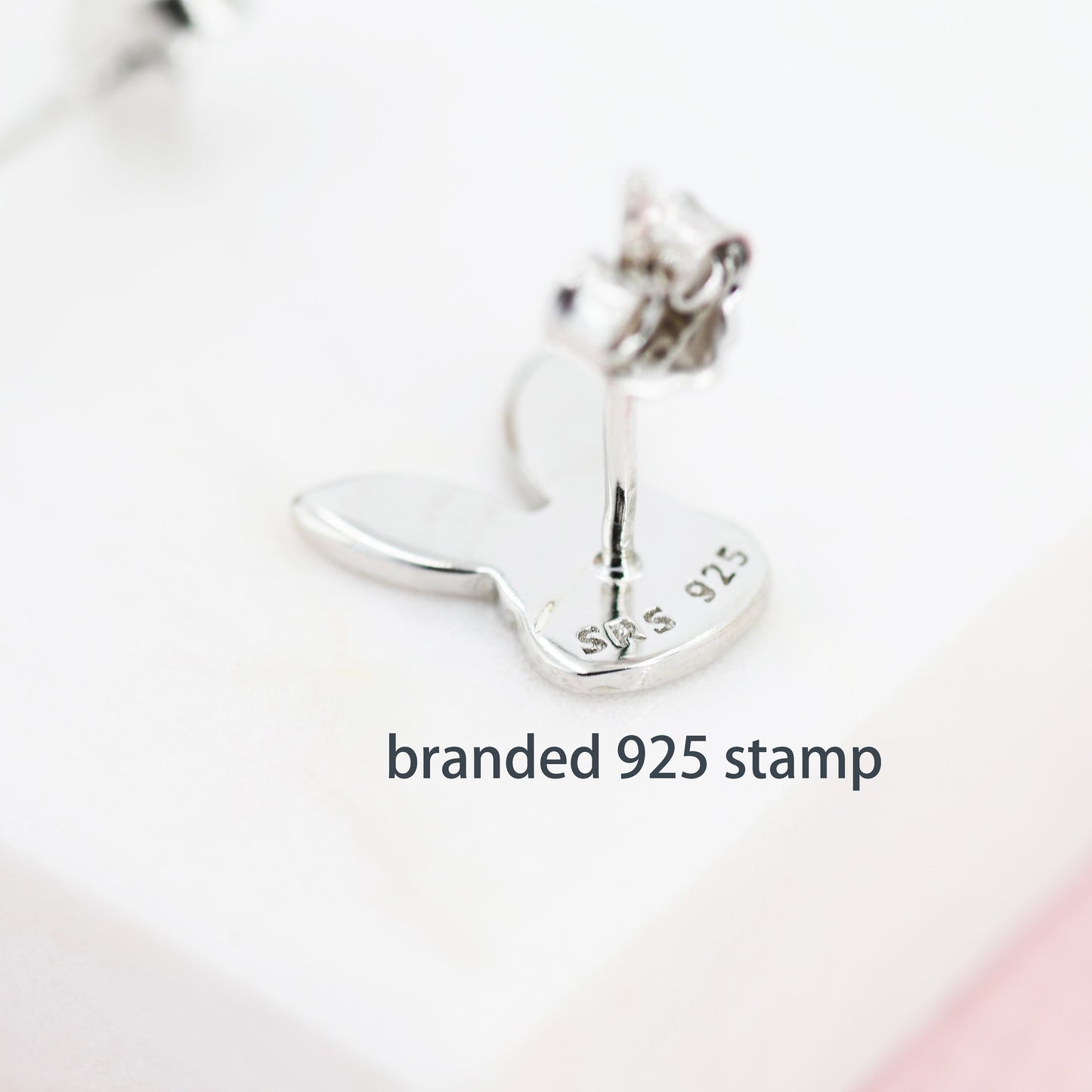 Cute Bunny Head Earrings in Sterling Silver, Silver and Rose Gold, Rabbit Stud Earrings, Rabbit Head Earrings, Animal Earrings