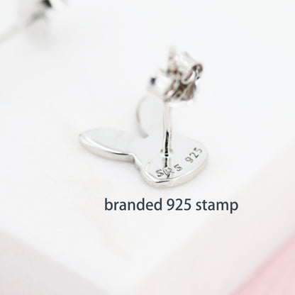 Cute Bunny Head Earrings in Sterling Silver, Silver and Rose Gold, Rabbit Stud Earrings, Rabbit Head Earrings, Animal Earrings