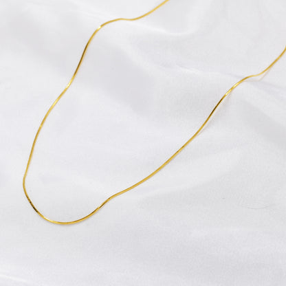 Minimalist Choker Chain in Sterling Silver, Silver or Gold, Plain Snake Chain Necklace, Skinny and Delicate Collar Necklace