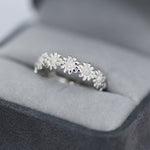 Sterling Silver Daisy Flower Ring, Flower Infinity Band, Eternity Ring, Friendship Ring, Nature Inspired Jewellery US 5 - 8