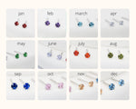Sterling Silver December Birthstone Earrings, Tanzanite Blue Stud Earrings, Extra Tiny Crystal Stud, 3mm Birthstone CZ Earrings