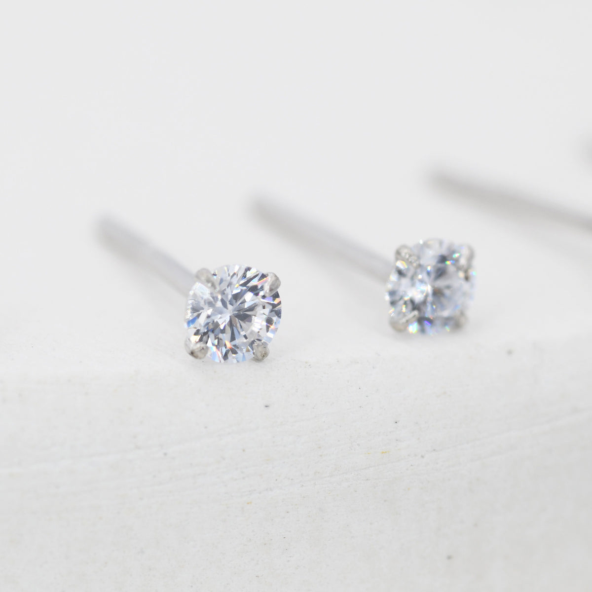April Birthstone CZ Stud Earrings