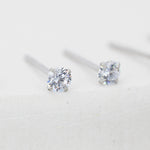 April Birthstone CZ Stud Earrings