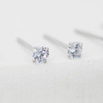 April Birthstone CZ Stud Earrings