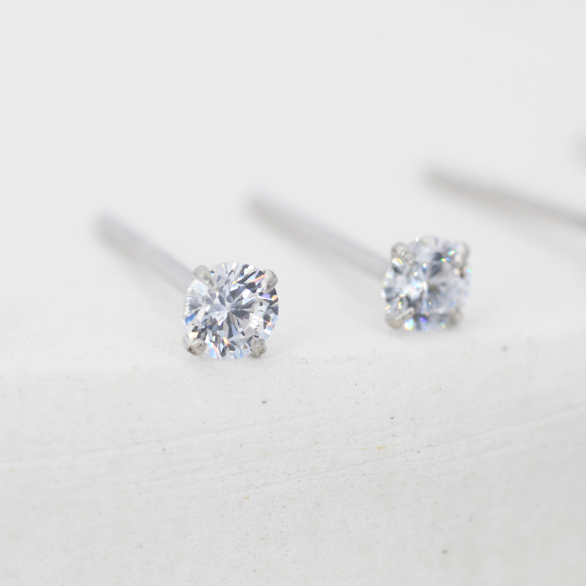 April Birthstone CZ Stud Earrings