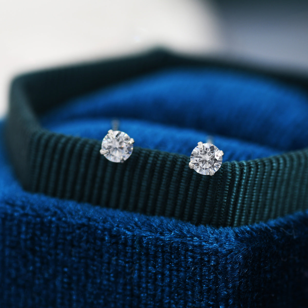 April Birthstone CZ Stud Earrings