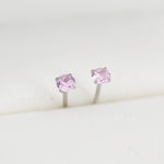 3mm Pink CZ Stud Earrings