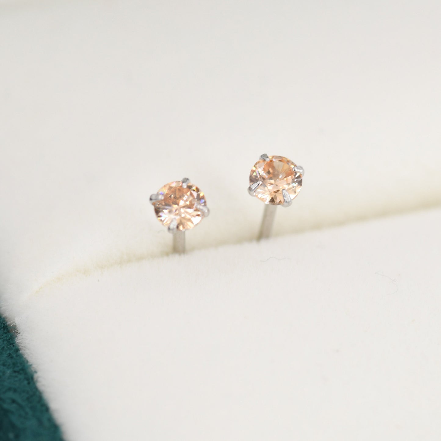 Sterling Silver November Birthstone Earrings, Citrine Yellow Stud Earrings, Extra Tiny Crystal Stud, 3mm Birthstone CZ Earrings