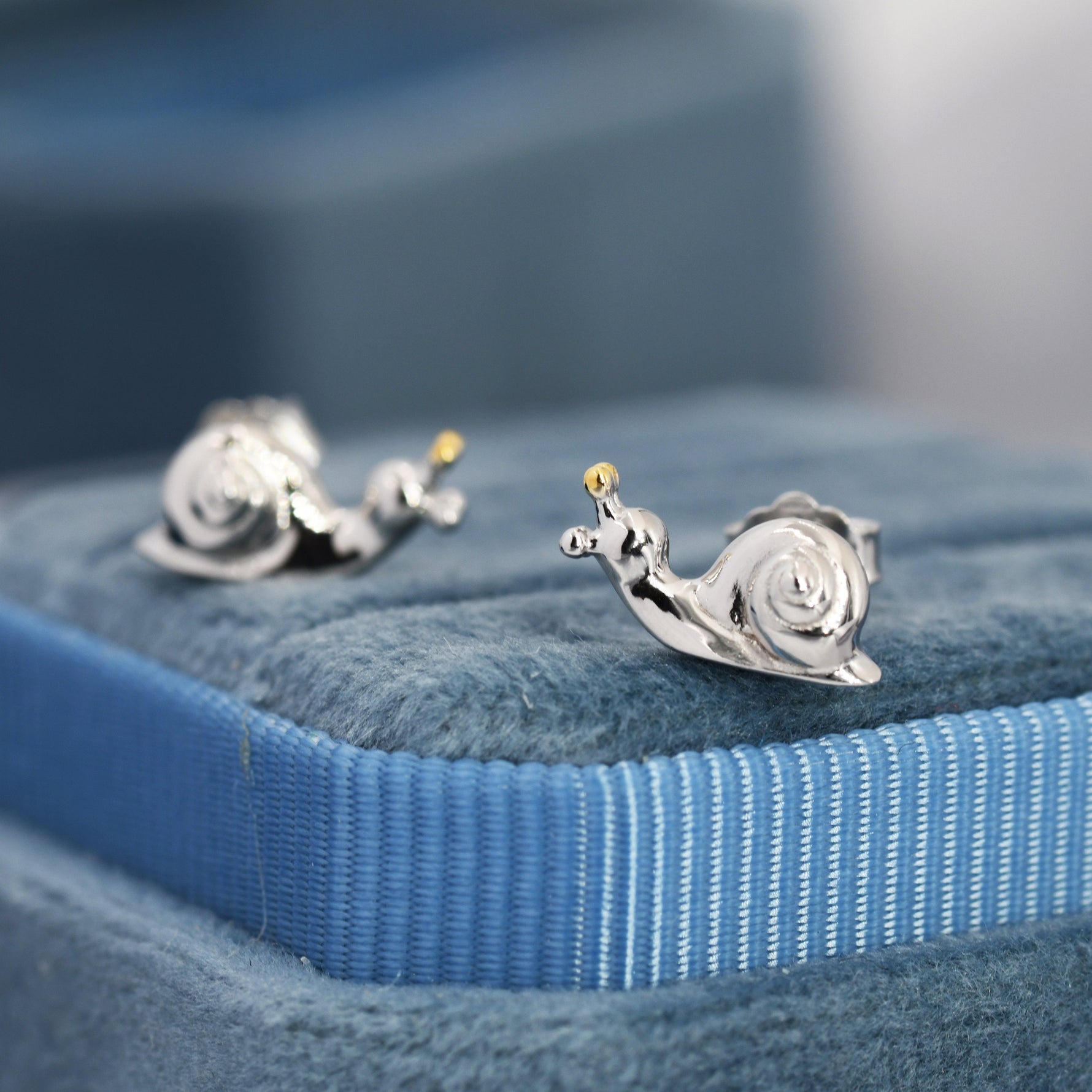 Snail Stud Earrings in Sterling Silver, Cute Snail Earrings, Silver Animal Earrings, Nature Inspired Jewellery
