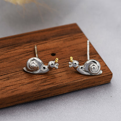Snail Stud Earrings in Sterling Silver, Cute Snail Earrings, Silver Animal Earrings, Nature Inspired Jewellery