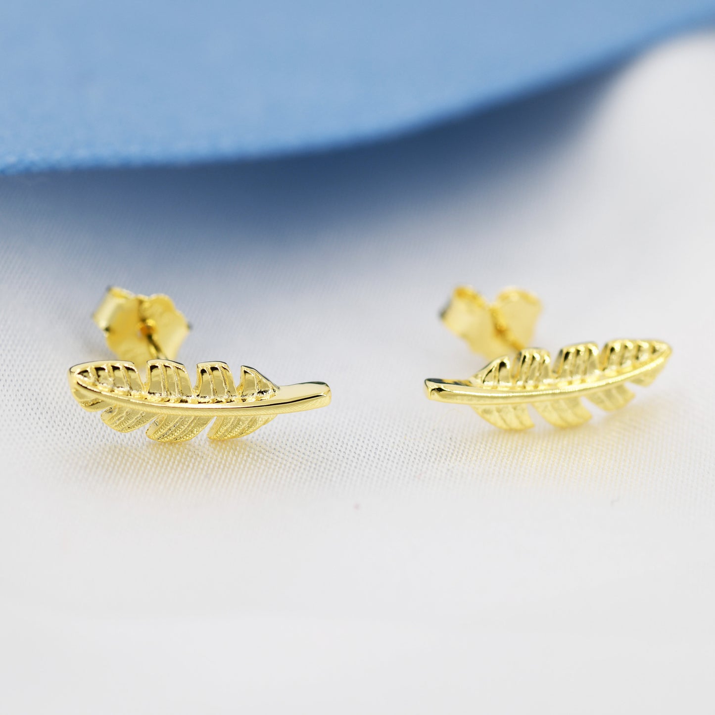 Sterling Silver Dainty Little Feather Stud Earrings - Silver or Gold, Cute, Fun, Whimsical and Pretty Jewellery