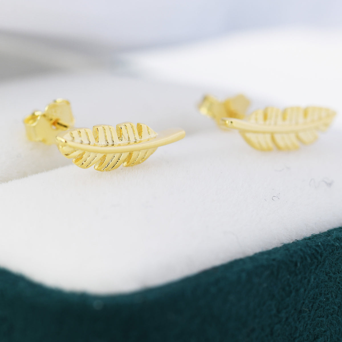 Sterling Silver Dainty Little Feather Stud Earrings - Silver or Gold, Cute, Fun, Whimsical and Pretty Jewellery