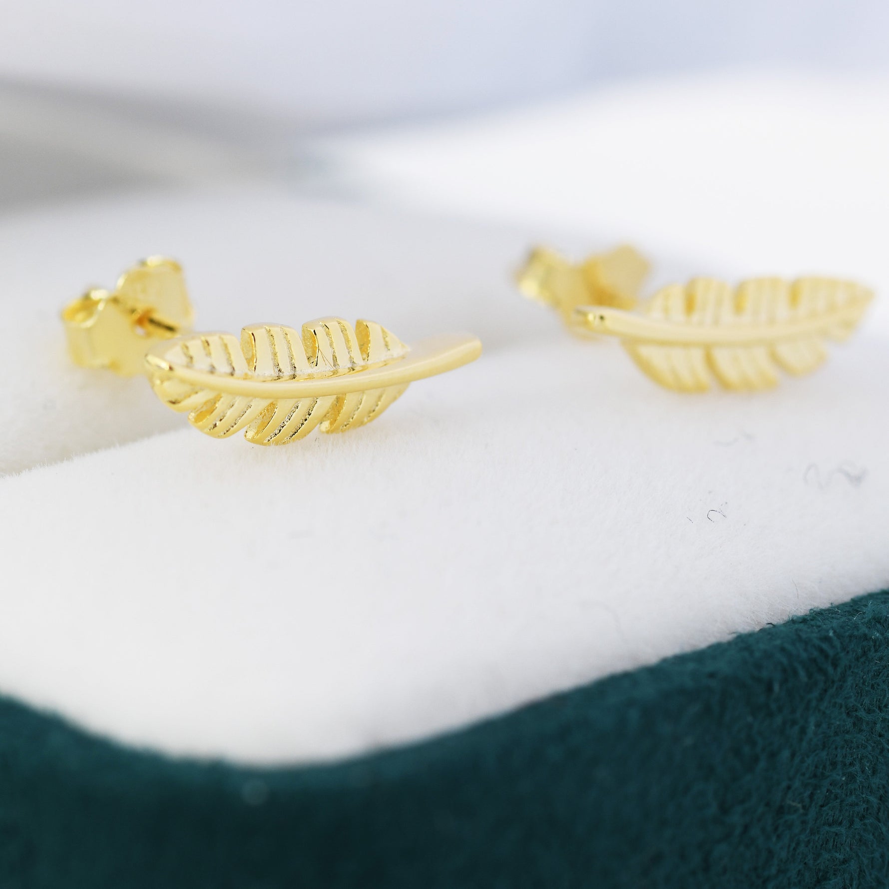 Sterling Silver Dainty Little Feather Stud Earrings - Silver or Gold, Cute, Fun, Whimsical and Pretty Jewellery