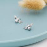 Bumble Bee Stud Earrings in Sterling Silver, Silver, Gold or Rose Gold, Two Tone Bee Earrings, Nature Inspired.