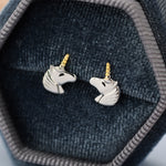 Unicorn Stud Earrings in Sterling Silver, Cute Earrings For Girls, Animal Earrings