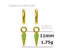 Sterling Silver Dangling Rhombus Spike Hoop Earrings, Detachable Kite Charm Dangle Hoop Earrings, Silver or Gold, Interchangeable Charms