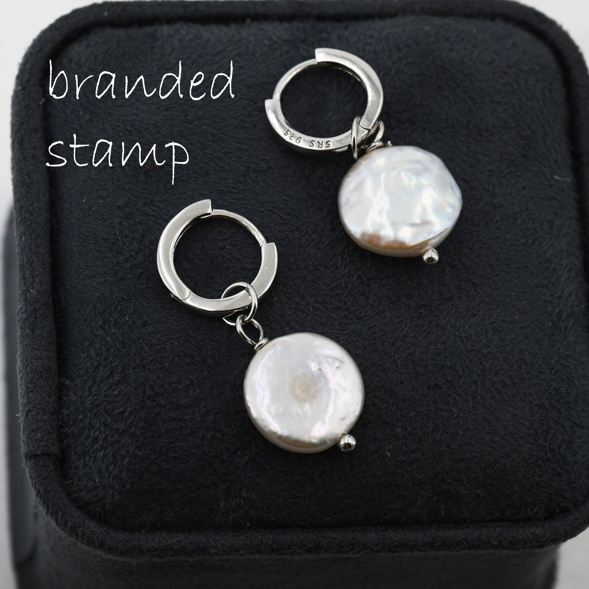 Coin Baroque Pearl Dangle Hoop Earrings in Sterling Silver, Detachable Pearl Hoop Earrings, Pearl Huggie Hoops, Keshi Pearls
